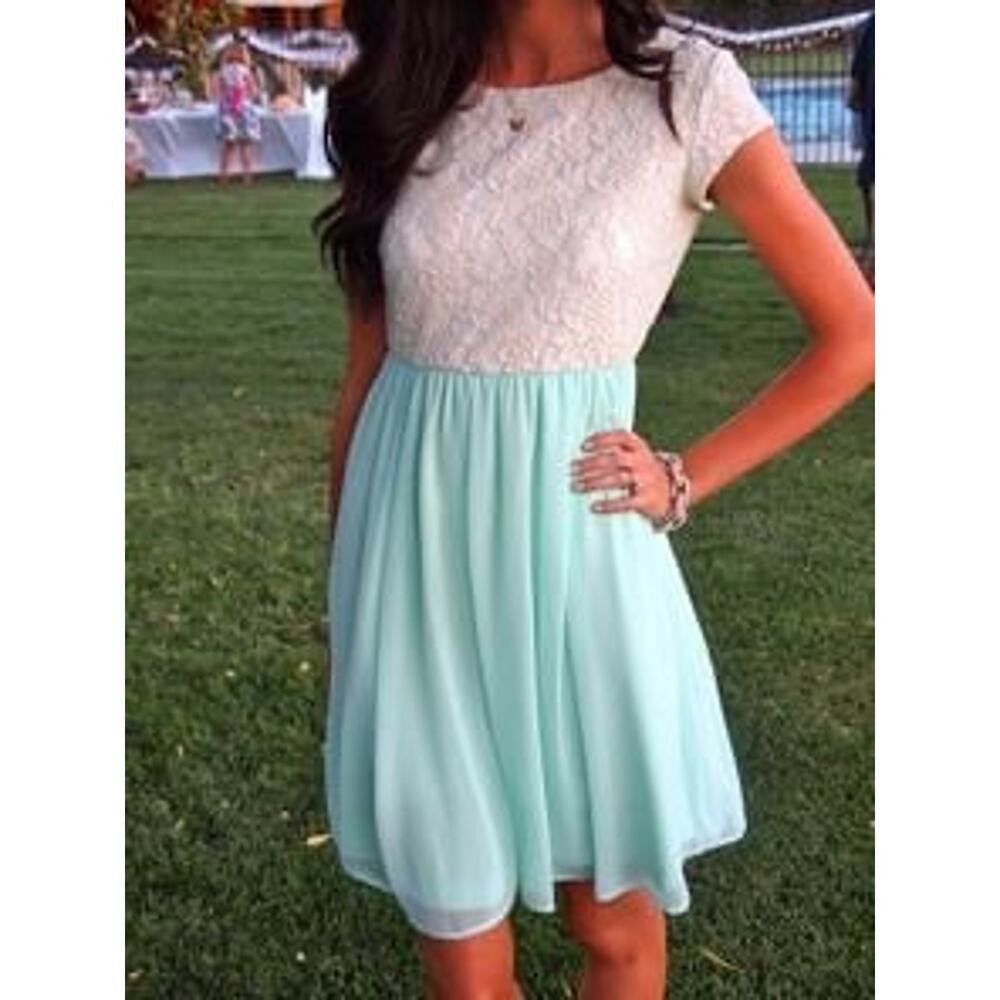 Lace and Mint Green Dress